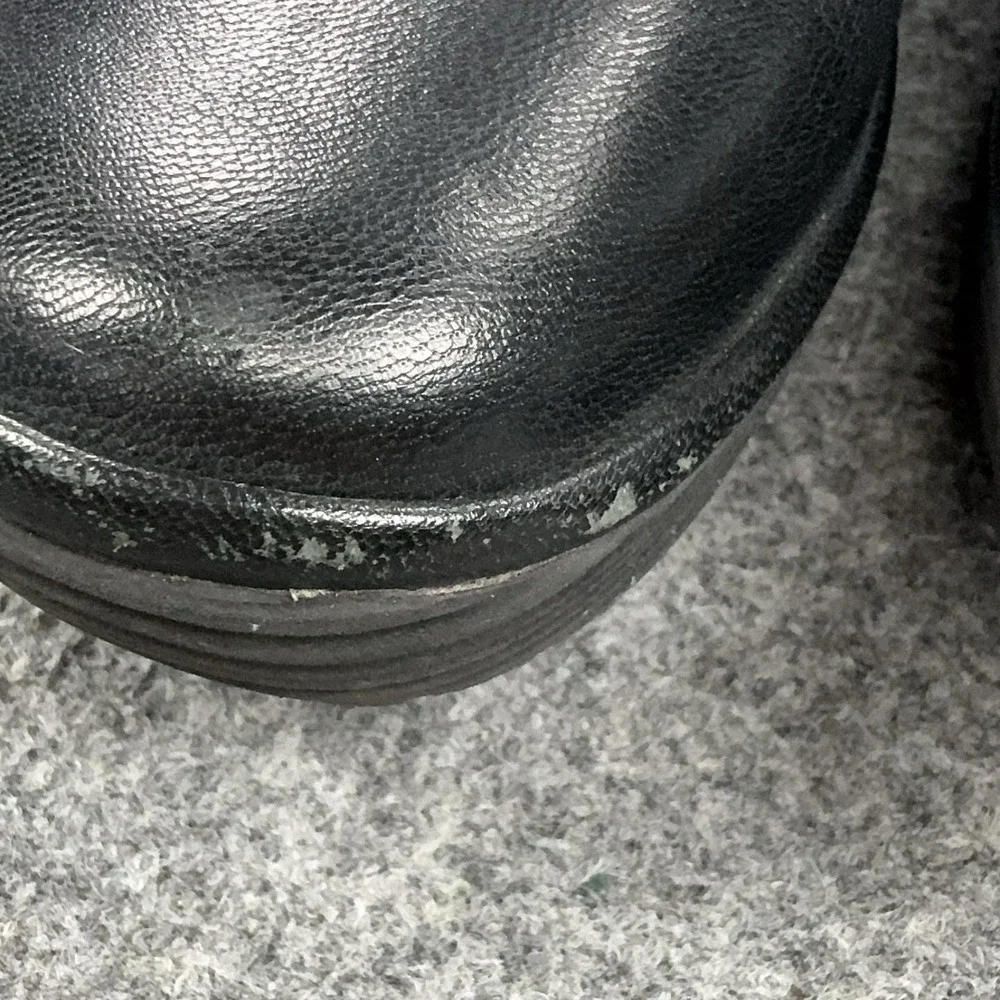 FLY London Boots Womens Size 7.5 Black Leather Wedge Ankle Booties P500046008